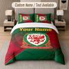 Custom Bedding Set Wales Rugby Pattern, Print Name Text 1 Duvet Cover plus 2 Pillowcases Home Textile
