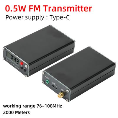 FM-передатчик 2000м 0,5 Вт Цифровой дисплей FM-передатчик Стерео 76-108 МГц Интерфейс Type C Автомобильное радио Вещание Кампусная станция