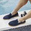 Clarks Кожаные Дышащие Простые Удобные Универсальные Мокасины Мужские Мокасины Синие 261775057