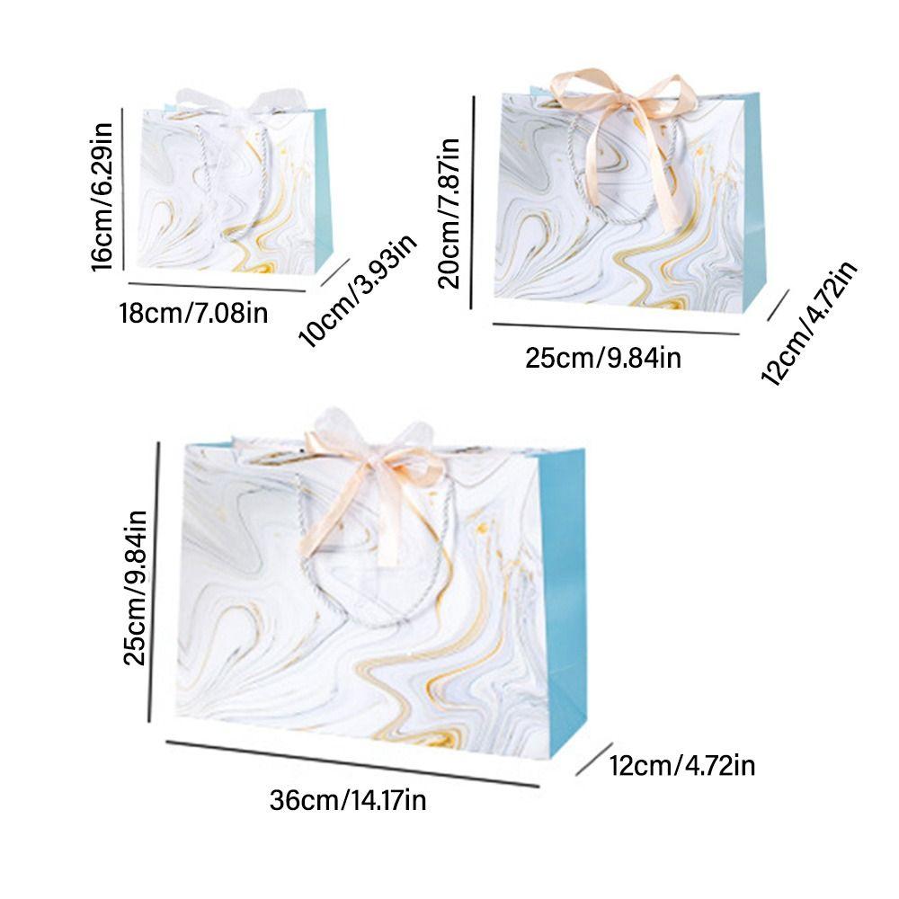 Мраморная печать Мраморный узор Бумажный пакет Многоразмерная сумка для покупок Креативная упаковка Сумка для покупок