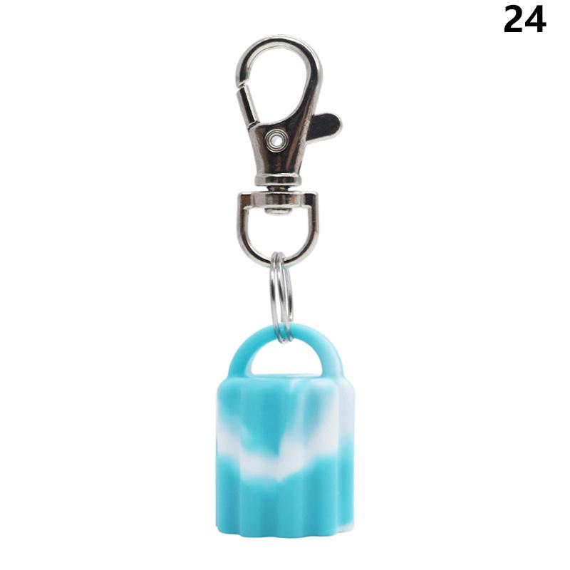 Practical Silicone Keychain Cap lip gloss accessories Portable Durable Holder Keychain Compatible For Lipstick Storage Cap