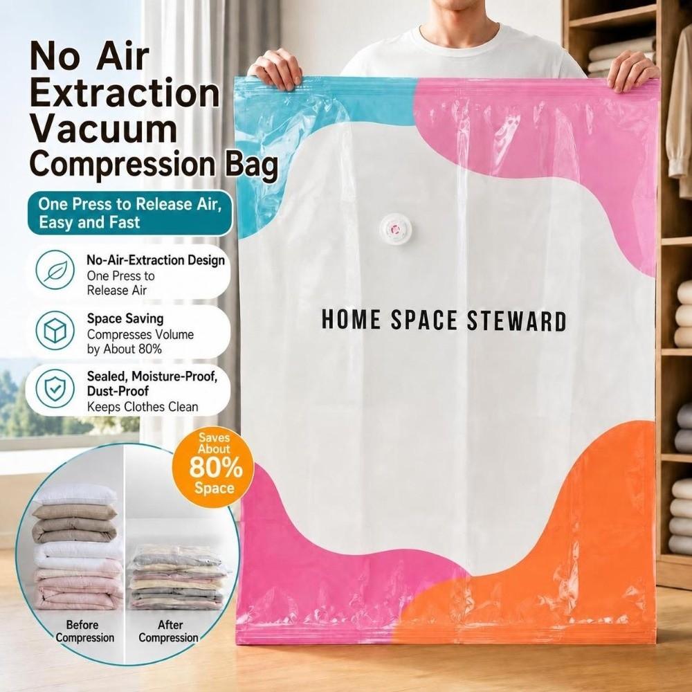 No Pump Seal Compression Bag Large Capacity Clothes Blankets Organizer Travel Accessories