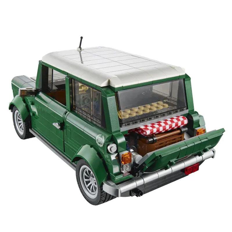 Green Cooper Car Building Blocks Bricks Совместимые игрушки для подарка на день рождения, Рождество, модель автомобиля