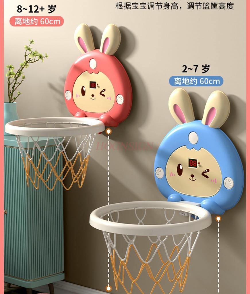 Children'S Basketball Frame Shooting Hanging Type Non Perforated Indoor Household Basketball Frame 2-3 Year Old Baby Toy Boy