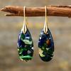 Bohemian Emperor Stone Water Drop Pendant Earrings European and American Popular Ins Jewelry