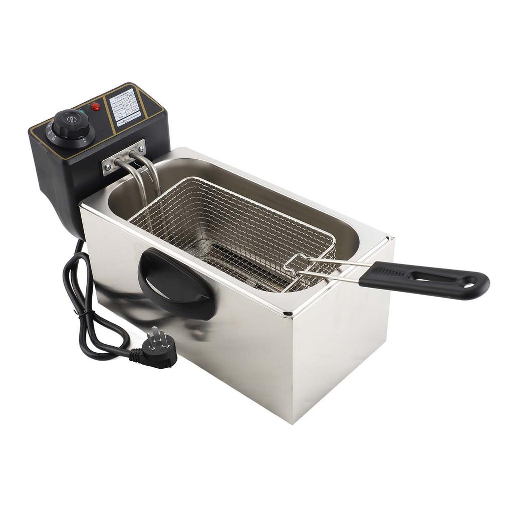 Электрическая фритюрница 4 л 4,2 кварт с корзиной для фильтрации масла 1400 Вт нержавеющая сталь 60 200 градусов Цельсия 140 392