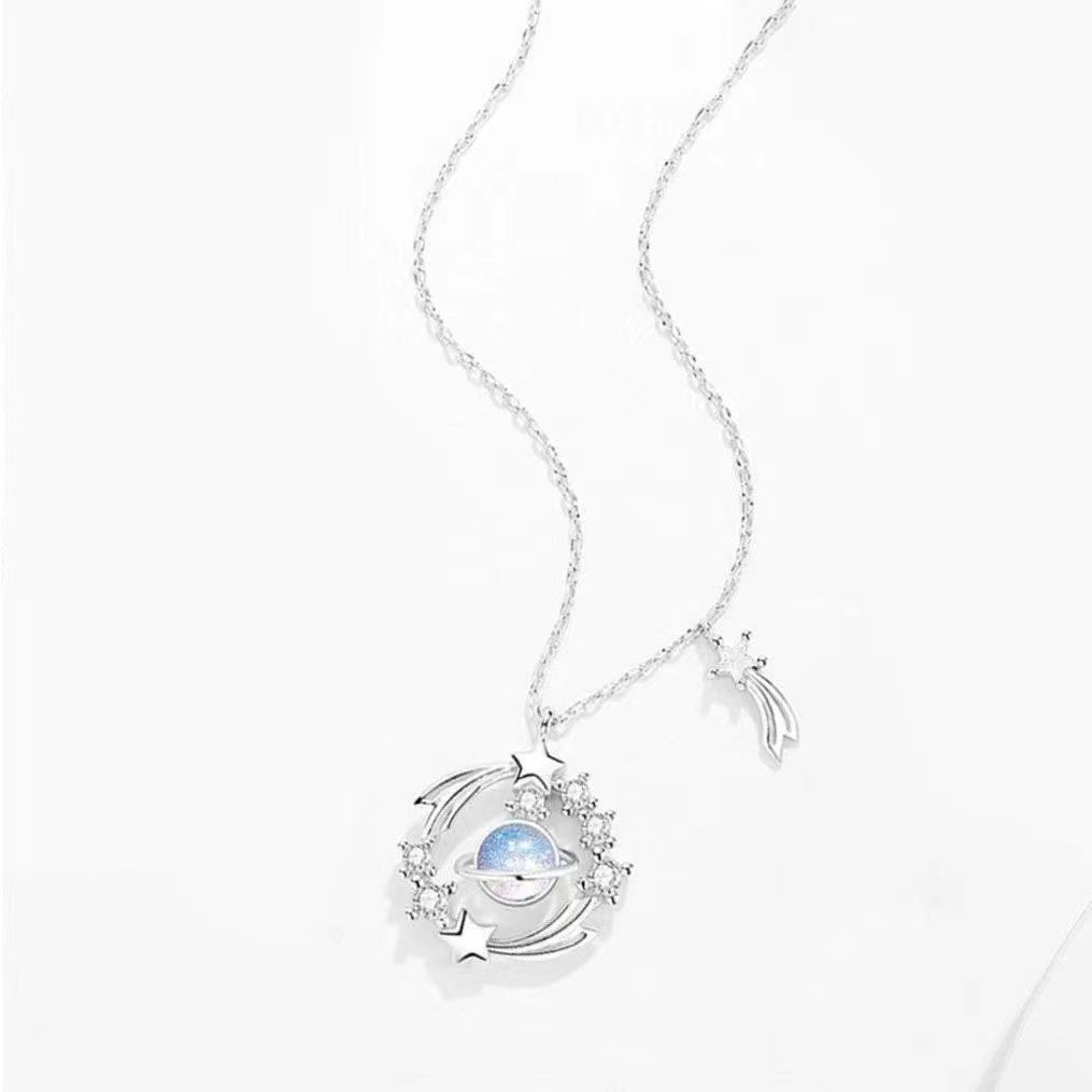 Wishing Meteor Necklace for Women Pendant High-end Jewelry Fashion Girl Gift