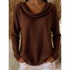 Women S Casual Loose Solid Color Mock Neck Long Sleeve Pullover Sweater