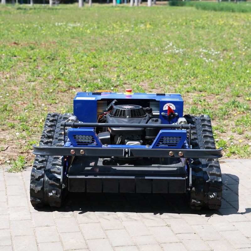 European Spot in Stock Tracked Remote Control Lawn Mower with Adjustable Cutting Height, Supports 45 Degree Slope Climbing