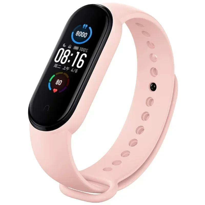 Ремешки для Mi Band 7 6 5 4 3 Браслет на запястье Силиконовый браслет Ремешки для запястья MiBand 3/4 band5 band6 Аксессуары для смарт-часов