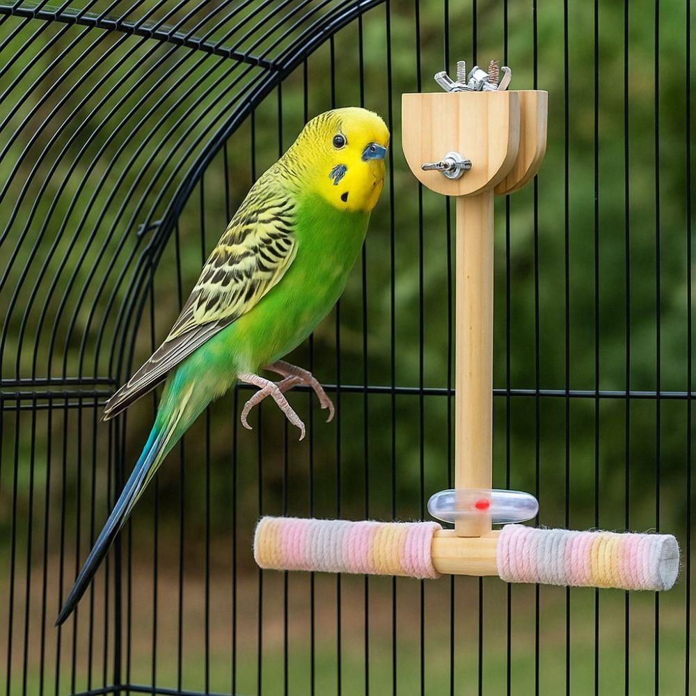 Bite Resistant Wood Parrot Swing Wear-resistant Bird Cage Decoration for Parrots Parakeets