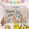 VIKAMA Easter Welcome Doormat Rabbit and Egg Design Indoor/Outdoor Non-Slip Mat Living Room & Bedroom Entrance Rug Home Decor