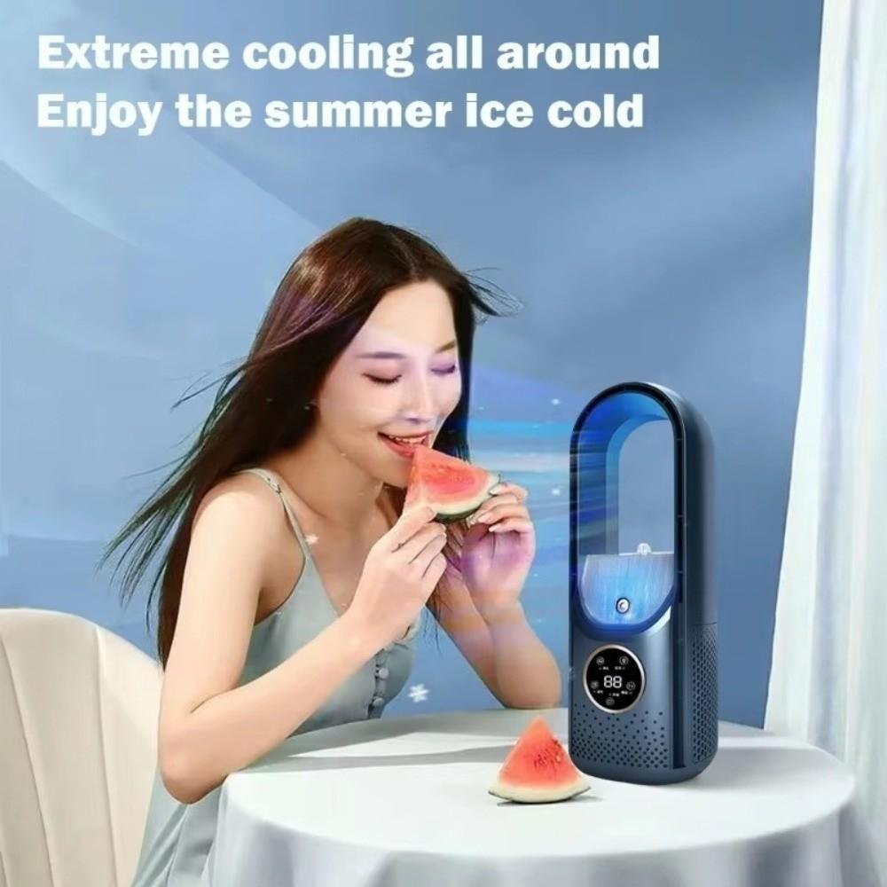 6 Speed Control Electric Fan Timer Function Leafless Desk Fan Portable Desktop Air Cooler