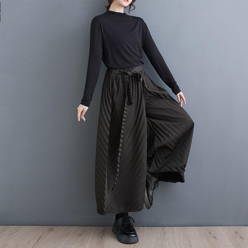 Черные винтажные повседневные свободные брюки больших размеров с высокой талией на весну, лето и осень, женские брюки