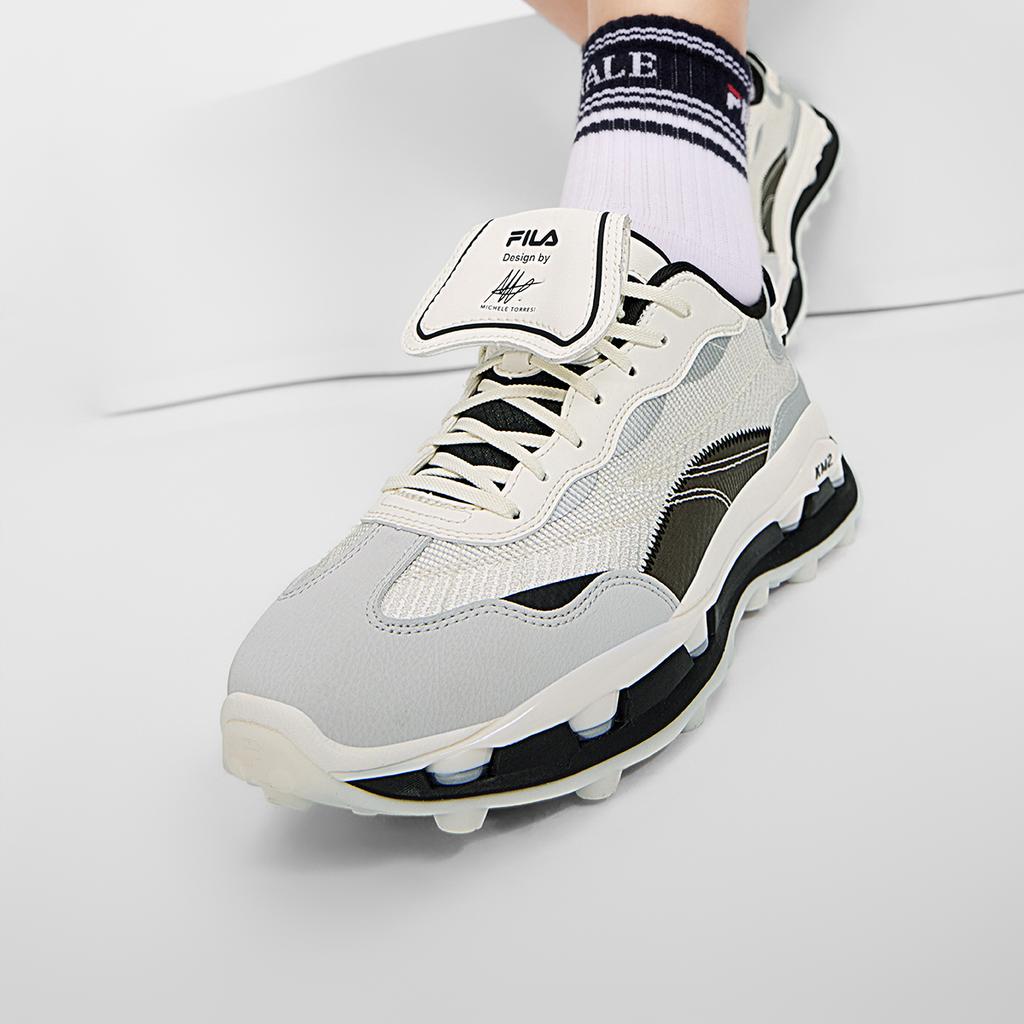 Fila KM2 Минималистичная Мода Универсальные Низкие Повседневные Кроссовки Женские кроссовки Белый Серый Черный F12W433105FCA