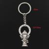Fashion 30mm Key Ring Metal Key Chain Keychain Jewelry Antique Bronze   Ganesha Elephant Buddha 50x28mm Pendant