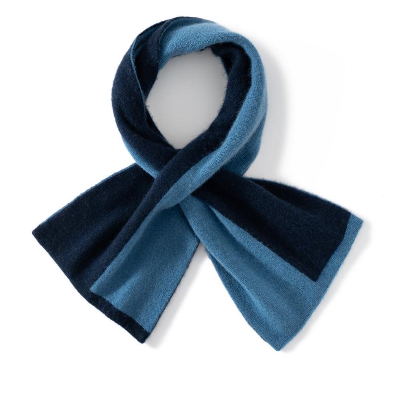 Женский вязаный шарф из 100% кашемира, ветрозащитный, с перекрестной цветовой блокировкой, пушистый, мягкий, для защиты лица, шейный платок, женский муфлер для зимы