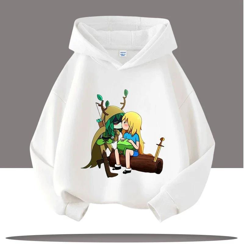 2025 Новая детская толстовка Время приключений с мультяшным принтом Аватар Детская спортивная одежда для девочек Повседневный топ Одежда на осень/зиму