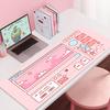 Desk Mat Cute Mousepad Anime Aesthetic Mouse Pad Cute Grid Pink Vaporwave Xxl Gaming Deskmatkawaii Manga Mice Mat Soft