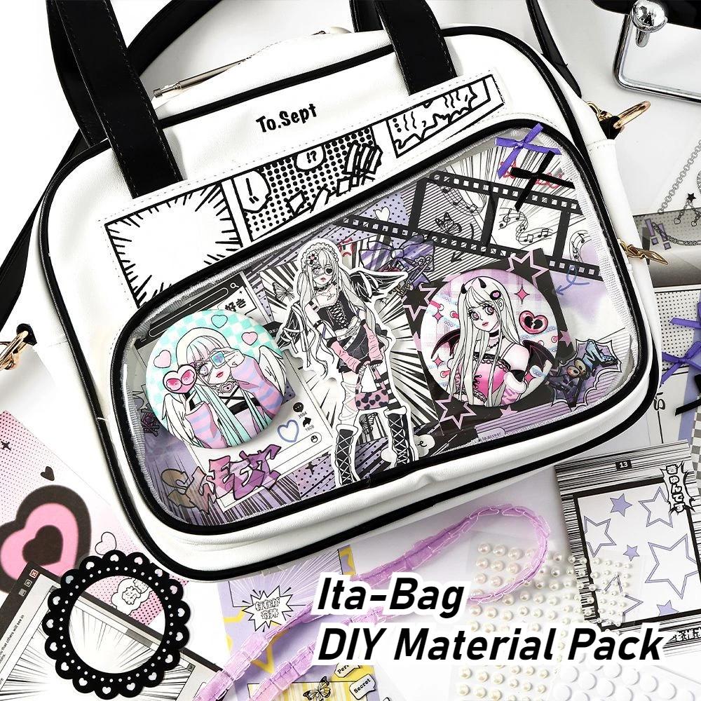 Модная корейская наклейка Y2K Itabag, материал, упаковка, украшающая фоновую бумагу, ПЭТ-наклейка, лента, бант, кружево для прозрачной сумки своими руками