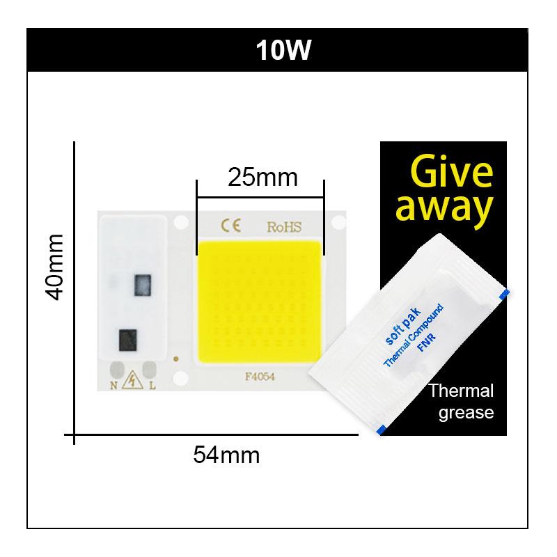 Светодиодный чип 110 В 220 В 10 Вт 20 Вт 30 Вт 50 Вт 60 Вт 70 COB чипов, не требующий драйвера, светодиодные лампы для прожектора, точечного освещения, самодельного освещения.
