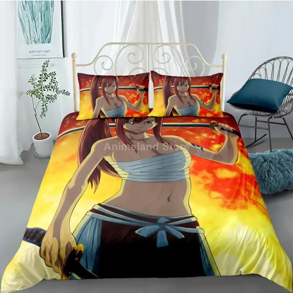 Fairy Tail Bedding Set Duvet Cover Quilt Duvet Cover Sets Home Decor Twin Single Queen King Size Fashion Gift Cartoon