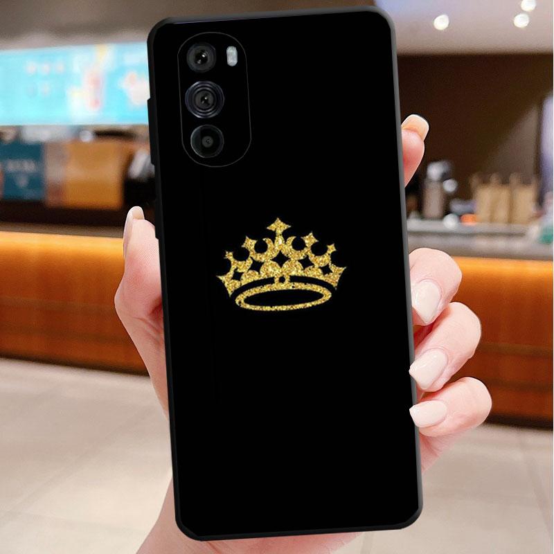 Чехол для телефона Motorola Edge 50 40 Pro 60 50 40 30 Ultra Neo Fusion Moto G85 G72 G53 G54 G84 G13 G32 Король Королева Корона