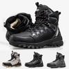 Men's Snow Boots Are Waterproof Non Slip Plush Thick Warm and Cold Resistant with Rotating Buttons