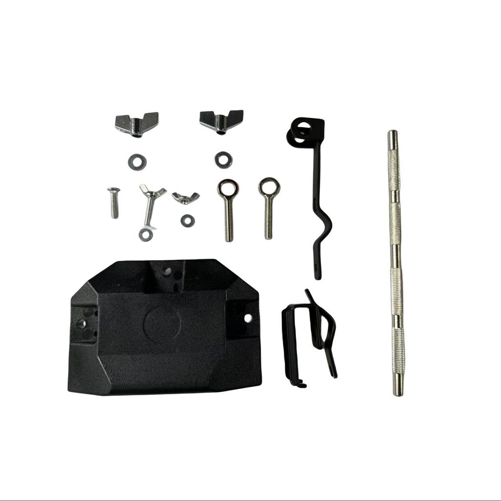 Large Bass Drum Cowbell Clip with Plastic Clapper & Wooden Fish Extension Stand