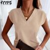 Women's Fashion Casual Summer Solid Color Print Short Sleeve V-Neck Blouses & Shirts