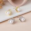 Французские ретро-серьги высокого класса, новогодние трендовые простые серьги с жемчугом Love