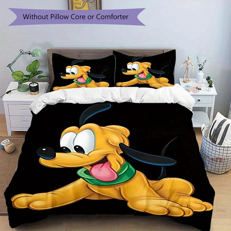 3pcs Pluto Printed Quilt Set - Includes 1 Quilt Cover and 2 Pillowcases, Machine Washable - Suitable for All Seasons.S079