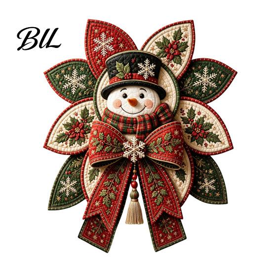 Easy Sewing Kits for Adults Christmas Quilt Bow DIY Kit, 3D Handmade Decorative Ornament, Pre-cut Ornament Making Kit Fabric And Step-by-Step