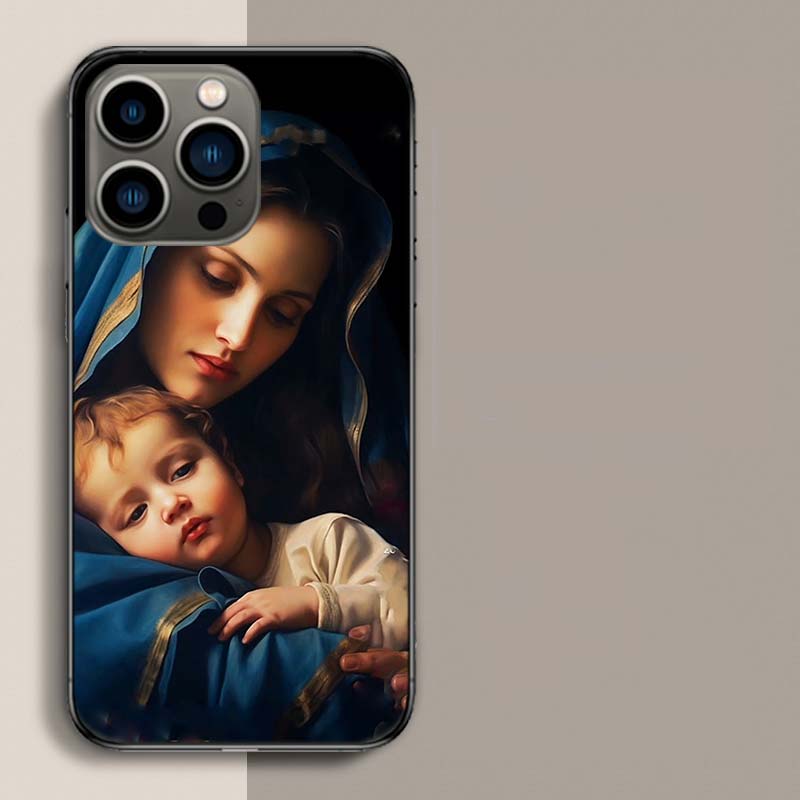 The Virgin Mary and the Baby Phone Case For Iphone 17 Air 15 Pro 14 Plus 16 Pro Max 17E 16E 12 13 Mini 11 Cover Cute Fundas