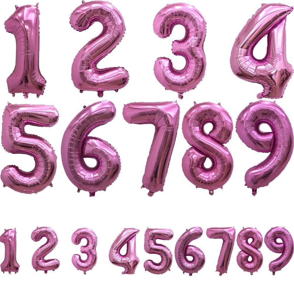 Pink Aluminum Film Balloon 32inch Inflatable Gifts Number Balloons Theme Birthday Party