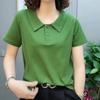 Women's 2024 Fashionable POLO Collar Short-Sleeve T-Shirt - Age-Reducing, Loose, Slimming Mother's Top