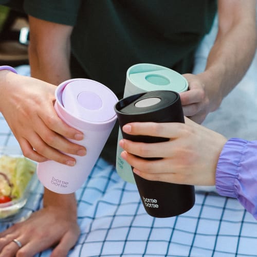 BOTTLE BOTTLE Tumbler, 350ml, One-Touch Closure, Leak-Proof, Vacuum Insulated, Thermos Mug for Coffee and Tea, Keeps Hot or Cold, Stainless Steel, Por