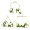 Floral Hoop Metal Ring Wreath Artificial Wall Hanging Wreath for Wedding Home Coffee Shop