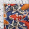 Cotton Flex Bluish Violet Fabric Koi Fish Ocean Craft Projects Decor Fabric Printed By The Yard 40 Inch