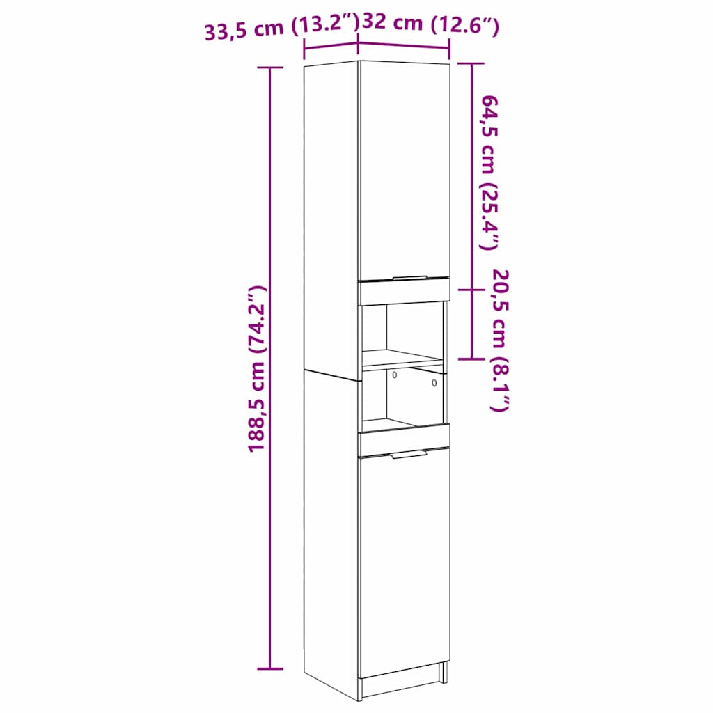Bathroom Cabinet Set with Shelf 3 pcs Reclaimed Wood Effect Particleboard