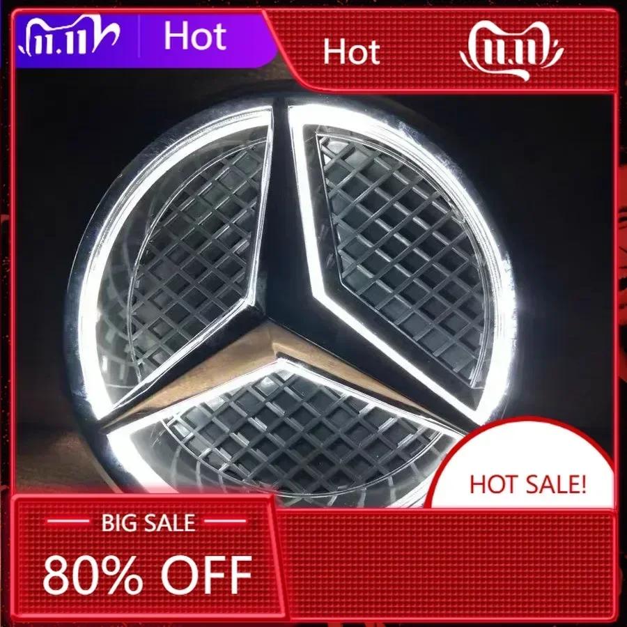 Автомобильная наклейка Новая 2025 Для Mercedes Benz Белый Синий Красный Свет Звезда Эмблема на Переднюю Решетку Автомобиля Светодиодный Подсвечиваемый Логотип для Mercedes Benz