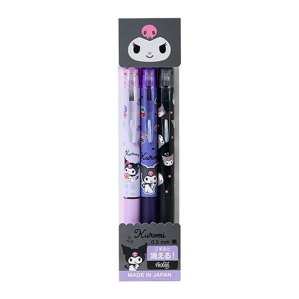 Sanrio FriXion Ball Knock of Kuromi Ball Knock 770850 (Набор 3), Поликарбонат, Диаметр 0,5 мм, Черный, Тип,
