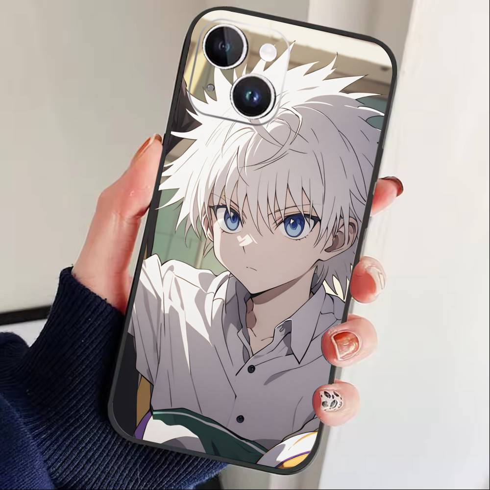 D-Киллуа Зольдик H-Охотник х Охотник Чехол для телефона для iPhone 17 16 15 14 13 12 Max Plus Силиконовый Черный Чехол