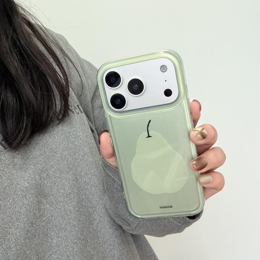 Простой зеленый чехол Mambo Snow Pear для моделей iPhone 13-17, iPhone 16 Pro Max и Apple 15, Двухслойная защита