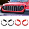 ABS Headlight Ring Decorative Stickers Panel For Jeep Wrangler JL For JT Gladiator 2024 Up Exterior Accessories Carbon Fiber Printed