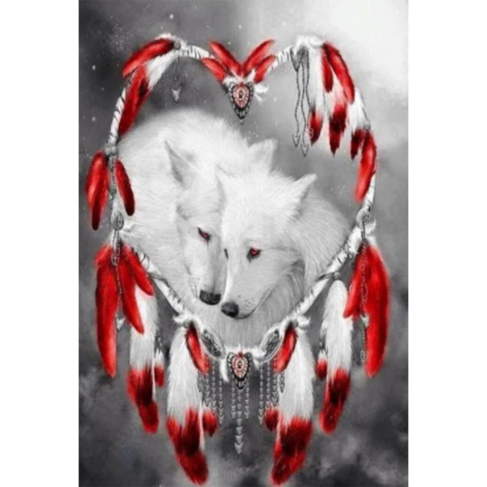 5D DIY алмазная живопись горный хрусталь животное полная алмазная вышивка волк художественная картина мозаика набор для вышивки крестом украшение дома подарок