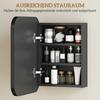 Bathroom Mirror Cabinet, Bathroom Cabinet with Mirror, Adjustable Shelf, 40.2 x 10.2 x 50.9 cm, Black