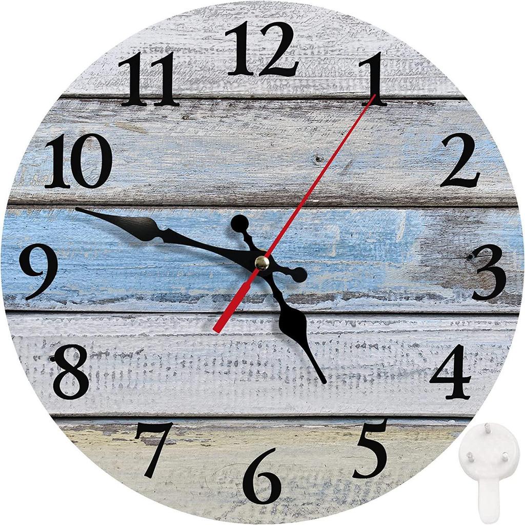10-дюймовые бесшумные декоративные деревянные настенные часы для гостиной и спальни
