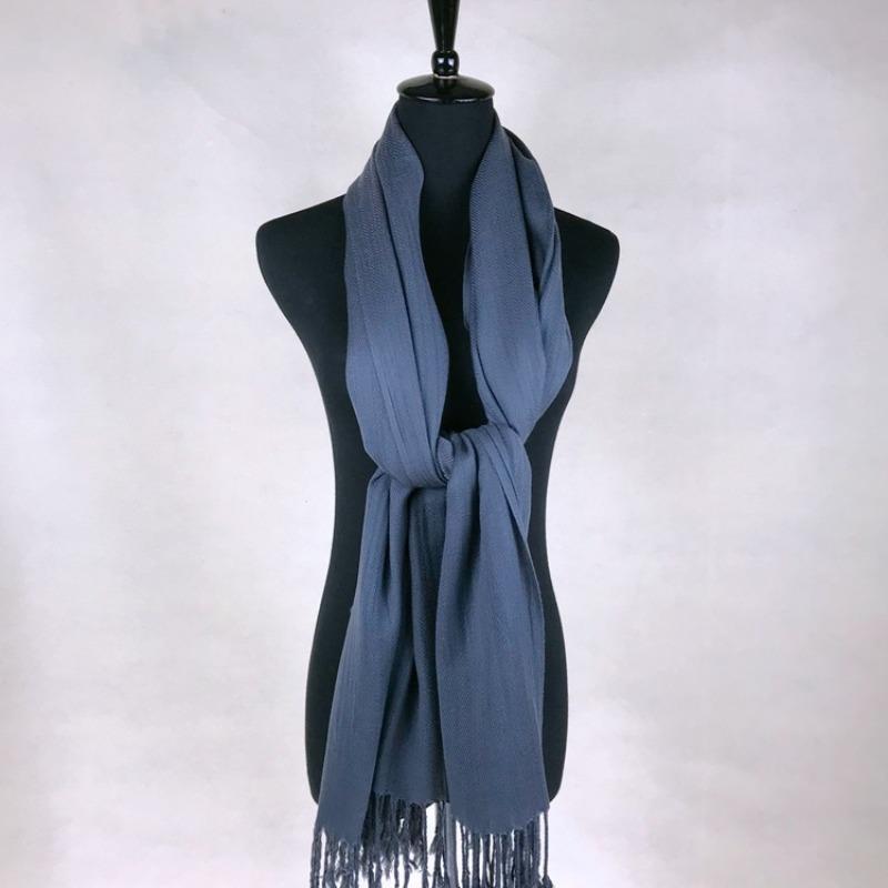 Big Red Club Gift Print OO Embroidery Solid Color Twill Cotton Shawl Scarf Extra Long High Sense