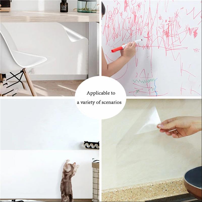 Transparent Electrostatic Whiteboard Film No Hurt to Wall Easy to Clean and Reuse Anti-dirty Perfect for Home School and Office